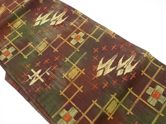 JAPANESE NAGOYA OBI / TSUMUGI / WOVEN ABSTRACT